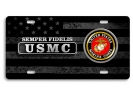USMC - Semper Fidelis - Stainless Steel Car License Plate