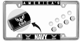 America's Navy - Car Metal License Plate Frame (BW)