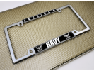 America's Navy - Car Metal License Plate Frame (BW)