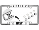 America's Navy - Car Metal License Plate Frame (WB)