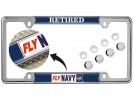 Fly Navy Retired - Car Metal License Plate Frame