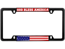 God Bless America USA Flag - Car Metal License Plate Frame