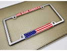 God Bless America USA Flag - Car Metal License Plate Frame