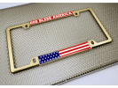God Bless America USA Flag - Car Metal License Plate Frame