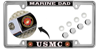 USMC - Marine Dad - Car Metal License Plate Frame