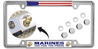 USMC - Marines. The Few. The Proud. - Car Metal License Plate Frame (wb)