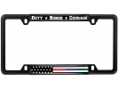 Law Enforcement, Military and Fire American Flag - Car Metal License Plate Frame