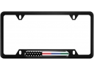 Law Enforcement, Military and Fire American Flag - Car Metal License Plate Frame