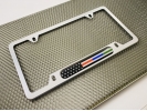Law Enforcement, Military and Fire American Flag - Car Metal License Plate Frame