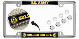 U.S. Army Soldier for Life - Car Metal License Plate Frame