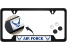 USAF - U.S. Air Force Symbol - Stainless Steel Black 2-hole Car License Plate Frame