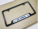 USAF - U.S. Air Force Symbol - Stainless Steel Black 2-hole Car License Plate Frame