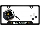 U.S. Army Star Logo - Stainless Steel Black 2-hole Car License Plate Frame