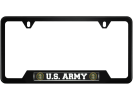 U.S. Army - Stainless Steel Black 2-hole Car License Plate Frame