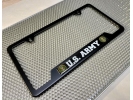 U.S. Army - Stainless Steel Black 2-hole Car License Plate Frame