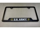 U.S. Army - Stainless Steel Black 2-hole Car License Plate Frame