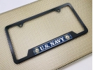 U.S. Navy - Stainless Steel Black 2-hole Car License Plate Frame