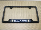 U.S. Navy - Stainless Steel Black 2-hole Car License Plate Frame