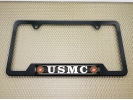 USMC - Stainless Steel Black 2-hole Car License Plate Frame