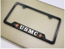 USMC - Stainless Steel Black 2-hole Car License Plate Frame