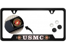 USMC - Stainless Steel Black 2-hole Car License Plate Frame