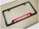USMC - Marines. The Few. The Proud. - Stainless Steel Black 2-hole Car License Plate Frame