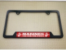 USMC - Marines. The Few. The Proud. - Stainless Steel Black 2-hole Car License Plate Frame