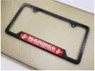 USMC - Marines. The Few. The Proud. - Stainless Steel Black 2-hole Car License Plate Frame