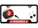 USMC - Marines. The Few. The Proud. - Stainless Steel Black 2-hole Car License Plate Frame