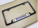 USMC - Marines. The Few. The Proud. - Stainless Steel Black 2-hole Car License Plate Frame (WB)