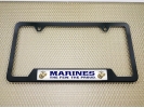 USMC - Marines. The Few. The Proud. - Stainless Steel Black 2-hole Car License Plate Frame (WB)