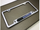 Duty Honor Courage Thin Blue Line with U.S. Flag - Car Metal License Plate Frame