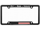 Duty Honor Courage Thin Red Line with U.S. Flag - Car Metal License Plate Frame