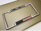 Duty Honor Courage Thin Red Line with U.S. Flag - Car Metal License Plate Frame