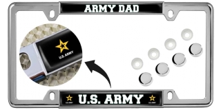 U.S. Army Dad with Star Logo - Car Metal License Plate Frame