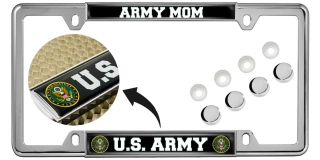 U.S. Army Mom - Car Metal License Plate Frame