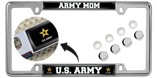 U.S. Army Mom with Star Logo - Car Metal License Plate Frame