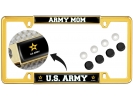 U.S. Army Mom with Star Logo - Car Metal License Plate Frame