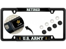 U.S. Army Retired with Star Logo - Car Metal License Plate Frame