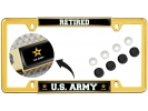U.S. Army Retired with Star Logo - Car Metal License Plate Frame