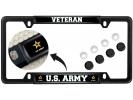 U.S. Army Veteran with Star Logo - Car Metal License Plate Frame