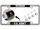 U.S. Army Veteran with Star Logo - Car Metal License Plate Frame