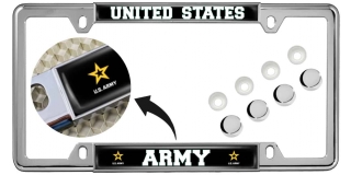 U.S. Army with Star Logo - Car Metal License Plate Frame