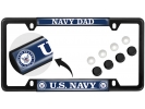 U.S. Navy Dad - Car Metal License Plate Frame (wb)