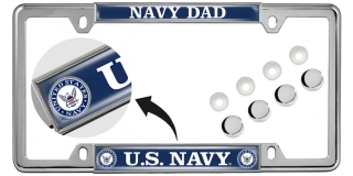 U.S. Navy Dad - Car Metal License Plate Frame (wb)