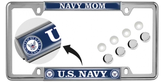 U.S. Navy Mom - Car Metal License Plate Frame (wb)