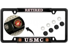 USMC - Retired Marine Corps - Car Metal License Plate Frame