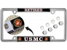 USMC - Retired Marine Corps - Car Metal License Plate Frame