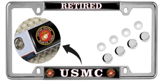 USMC - Retired - Car Metal License Plate Frame