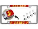 USMC - Retired Marine Corps EGA - Car Metal License Plate Frame